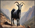 Posterizer 1 pcs- A black goat on a mountain oil painting style-Art for Animal Lovers-Landscape & Nature Art- Gift for Men Women Teens-Living Roo...